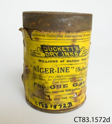 Tin, ink; Duckett's Dry Ink Co; [?]; CT83.1572d