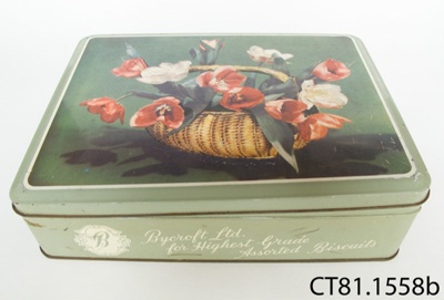Tin, biscuit; Bycroft Ltd; 20th century; CT81.1558b