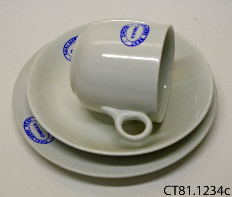 Teacup, saucer and side plate; [?]; [?]; CT81.1234c eHive