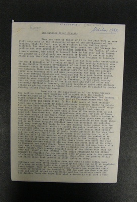 Genealogical document, The Catlins River Branch; Junge, N E (Mr); c1982; 2010.167 .1