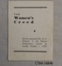 Booklet, The Women's Creed, Ratanui Presbyterian Church, 1950; Rev. A H Simpson; 1950; CT84.1684k