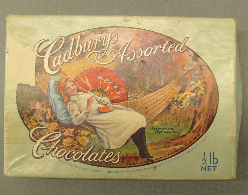 Chocolate box Cadbury's Assorted Chocolates 1/2 lb net; Cadbury Bros