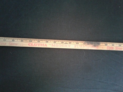 Wooden ruler, 3 foot, compliments of Clutha Modern Furniture; 0000.0158