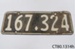 Plate, vehicle licence; CT80.1314h