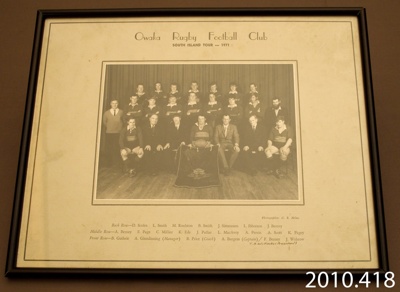 Photograph [Owaka Football Rugby Club]; Milne, G R; 1971; 2010.418