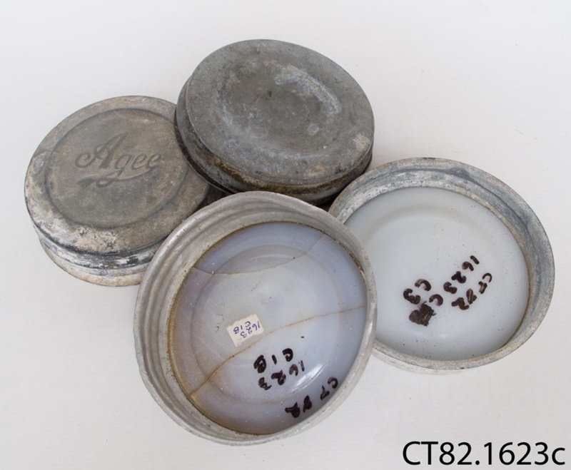 Lids, preserving jar; Australian Glass Manufacturing Co; CT82.1623c on