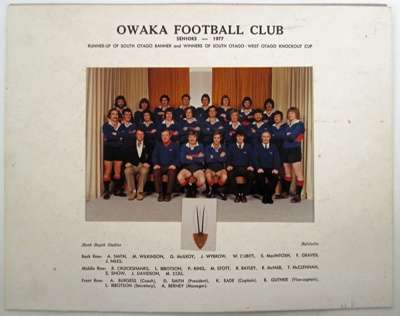 Photograph [Owaka Football Club, Seniors, 1977]; Hank Buyck Studios; 1977; 2010.793