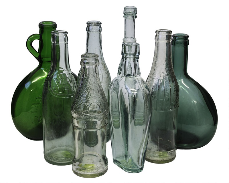 Glass Bottles x 7; 16-5 on eHive