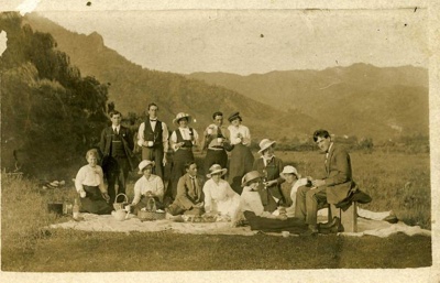 Postcard photograph of Picnic Group, 41