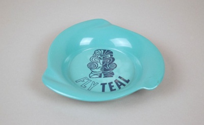 Ashtray [Teal]; Tasman Empire Airways Limited (New Zealand, estab. 1940, closed 1965); 2012.696