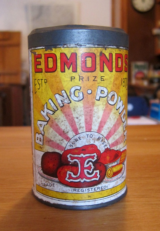 Tin [Edmonds baking powder]; T J Edmond, Christchurch; [?]; 2012.110 on