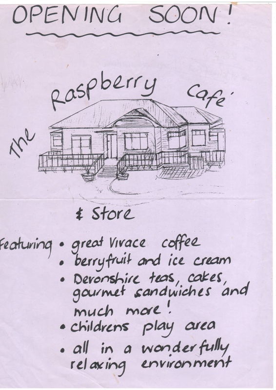 Flyer / Opening Soon! The Raspberry Cafe & Store