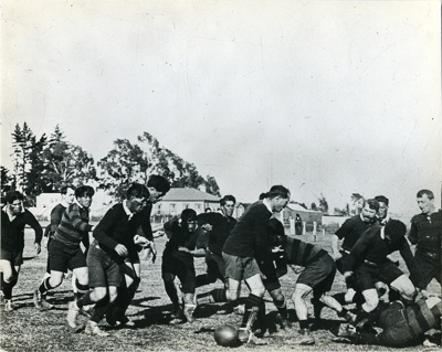 Rugby game in progress.; Unknown; Unknown; CP-133