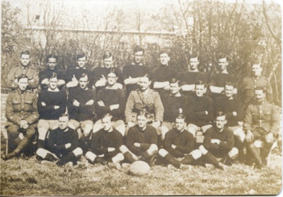 Army rugby team, Capt R Dansey (centre); Unknown; Circa 1916; CP-3788