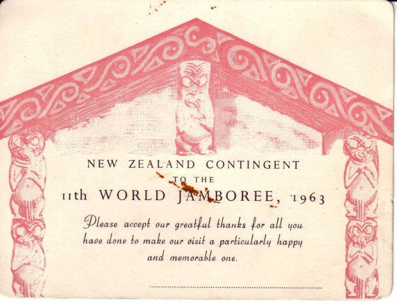 1963 11th World Jamboree NZ thank you card eHive