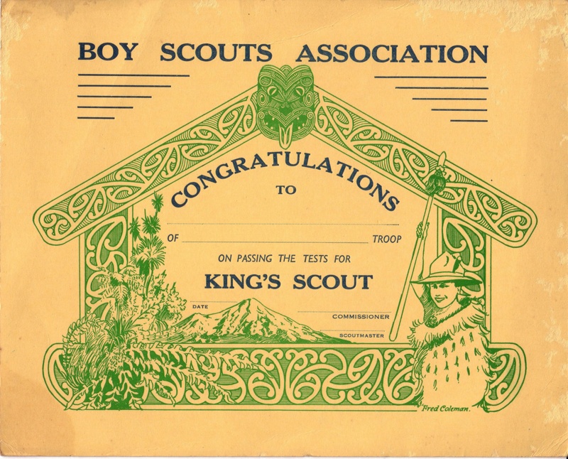 1940-coleman-designed-scout-certificates-on-nz-museums