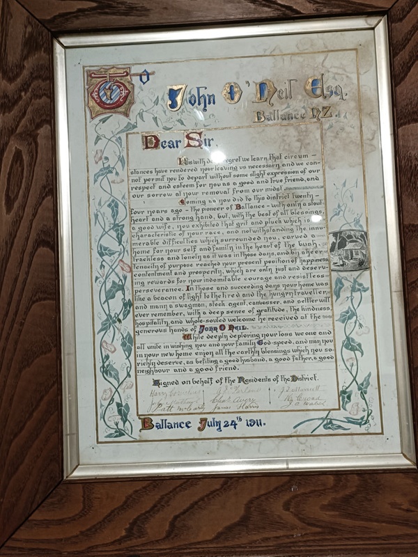 O'Neil illuminated address