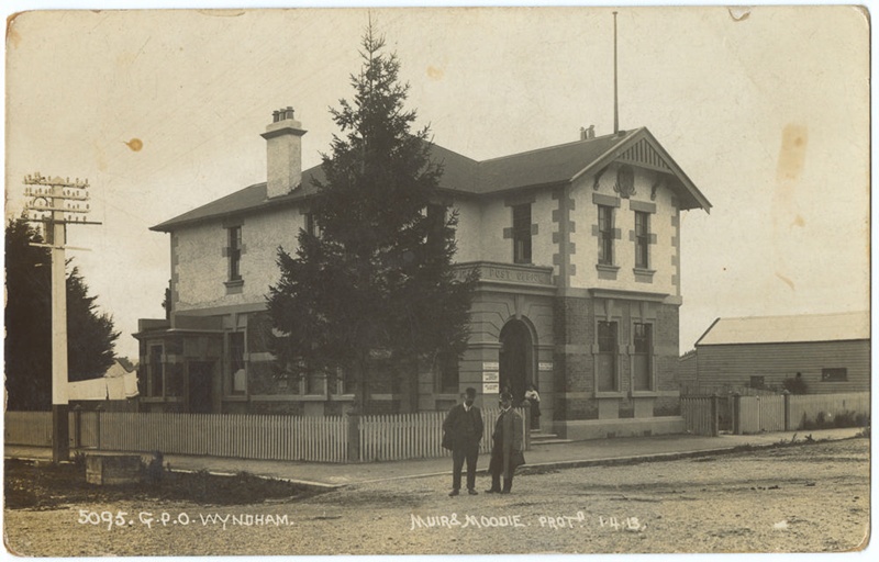 Postcard, Wyndham Post Office; Muir and Moodie; 1913; WY.2002.16.1 eHive
