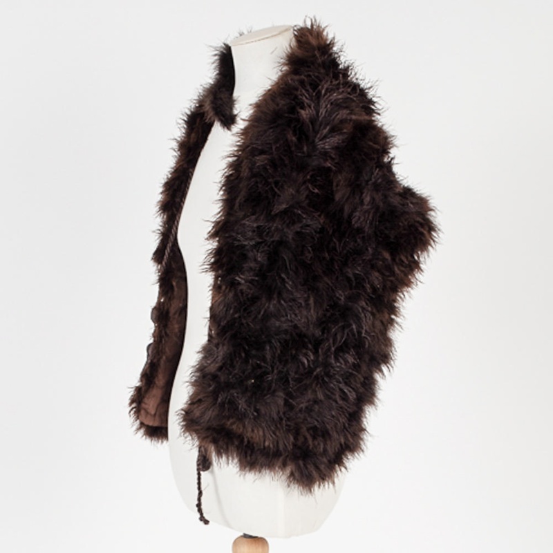 Zebra Hide with Ostrich Feather Trim