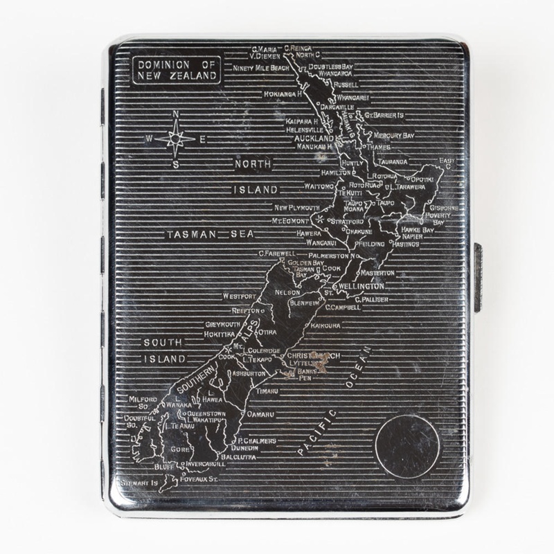 Cigarette Case, New Zealand Map ; SYLVA; 1930-1940; WY.0000.798