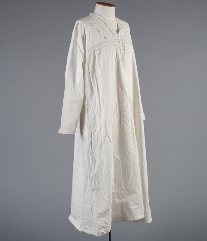Nightdress, Broderie Anglais Trimmed with Ribbon Inserts; Unknown ...