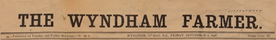 The Wyndham Farmer, Various Editions 1896-1929; 1896-1929; WY.0000.569
