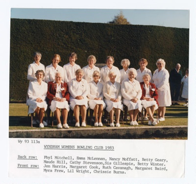 Photograph, Wyndham Womens Bowling Club 1983; Unknown photographer ...