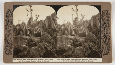 Stereoscopic Photograph, Rock Formations Near Whangarei; George Rose; 1904 - 1907; WY.0000.809