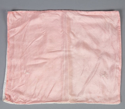 Pillow Case, Baby's Pink Viscose; Hall, May; 1940-1950; WY.2004.84.4