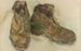 Pastel Drawing, Steel Cleated Boots [In Copyright]; Marshall, Jean; 1974-1988; WY.1997.41.3