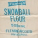 Bag, Flemings Snowball Flour; Fleming & Co; 1920-1930; WY.1990.153.1