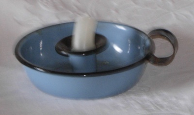 Blue Enamel Candle Holder; 1993-2029-1 