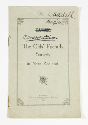Rule Book, Girls' Friendly Society; Wilson & Horton Ltd; c1912; GH012042
