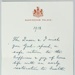 Letter of thanks for war service
; King Geaorge V; 1918; GH022228