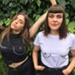 Brittany and Johanna Cosgrove wearing MastectoTee t-shirts from the NopeSisters Clothing line; A1 Embroidery and Screenprint Ltd; 2016 