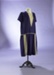 Purple silk shift dress with gold lace trim; 1920s; 2000/128/2