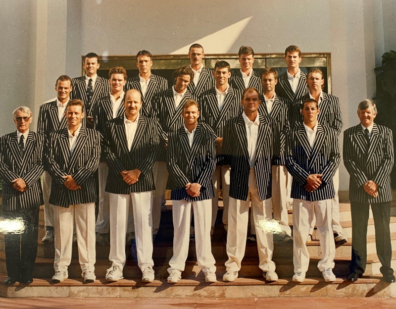 Photo New Zealand cricket team, tour to India, 1995; Terry Baines