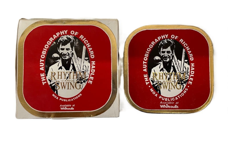 Set of Richard Hadlee autobiography promotional coasters, ca 1989