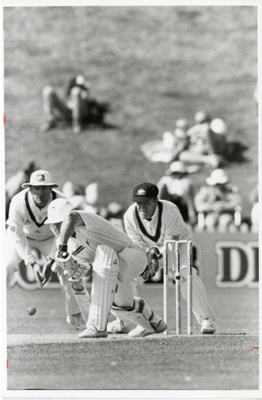 Tony Blain batting for New Zealand against Australia image item