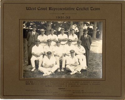 Photograph of West Coast Representative Cricket Team, 1931-1932 image item