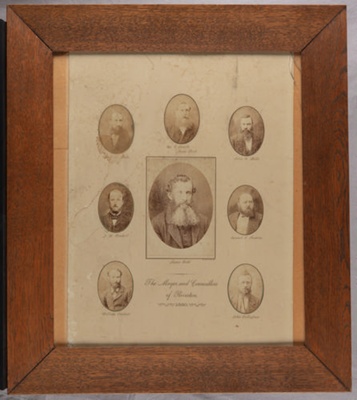 Framed photograph, The Mayors and Councillors of Riverton 1880; Unknown photographer; 1880; RI.FW2021.193
