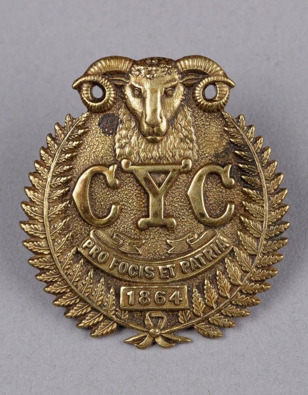 Badge, Cap, 1st Mounted Rifles, Canterbury Yeomanry Cavalry; J. R ...