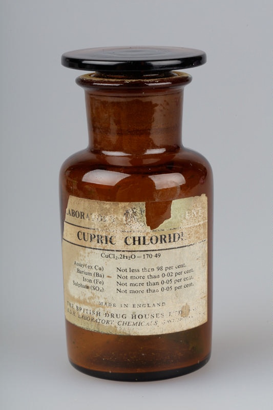 Bottle, Chemical, Cupric chloride; The British Drug Houses Ltd.; 1904