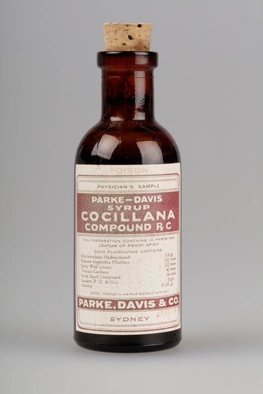 Bottle, Medication, Cocillana compound RC; Parke, Davis & Co.; 1900