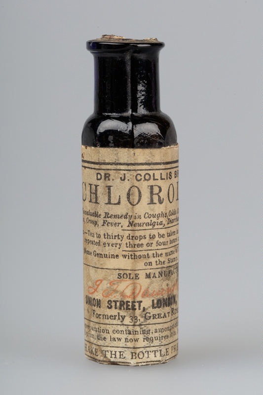 Bottle, Medication, Chlorodyne; J. T. Davenport Ltd.; 19001950; RI