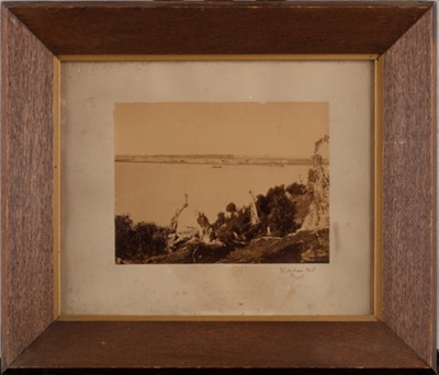 Framed photograph, View of Riverton township from South Riverton; Nicholas Brothers; 1865-1875; RI.FW2021.059