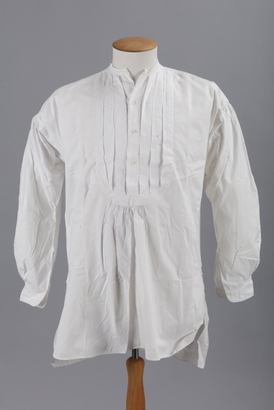 Shirt, Men's, White cotton with pleats; Unknown maker; 1840-1860; RI ...