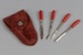 Manicure set, In leather pouch; Unknown maker; 1910-1935; RI.W2018.3626