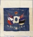 Embroidery, War souvenir, Needlework on blue silk; McNeill, Lucy; 1914-1919; RI.TL94.32