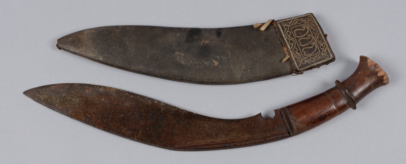 Knife, Kukri (Gurkha knife) and scabbard